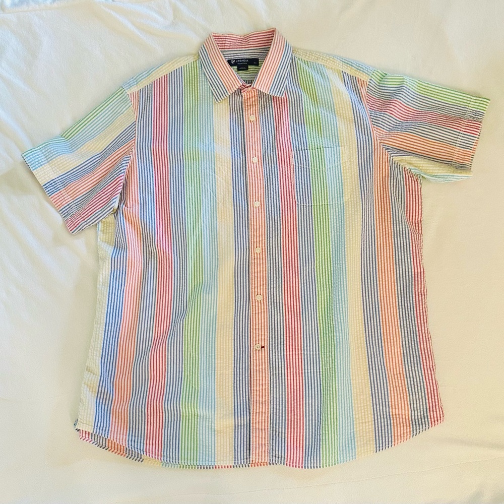 Cremieux Men’s Multicolored Striped Seersucker Cotton XL
